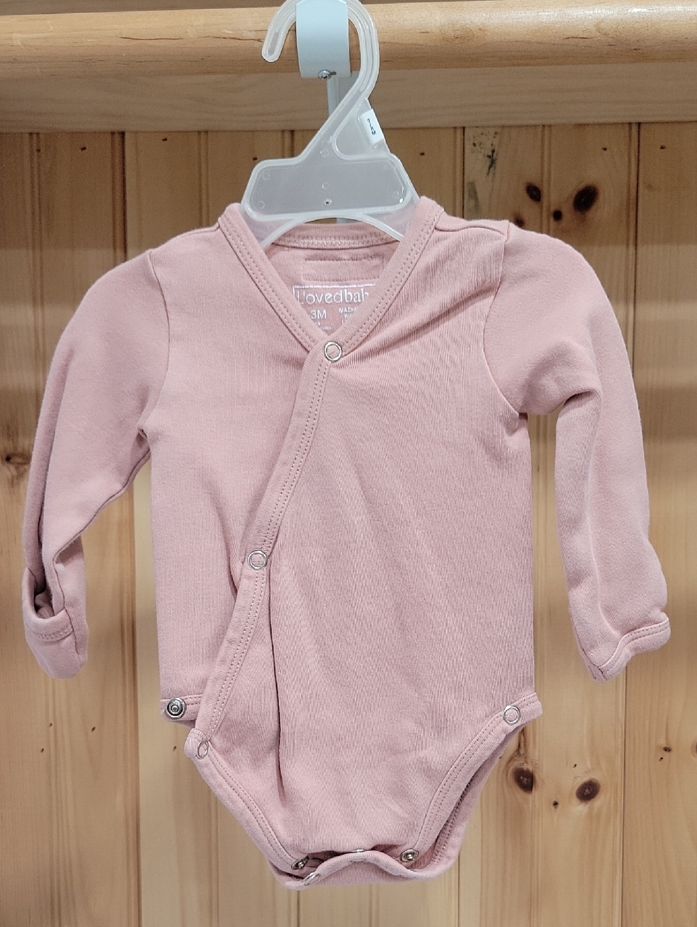 L'ovedbaby Pink Long-Sleeve Baby One-Piece Bodysuit